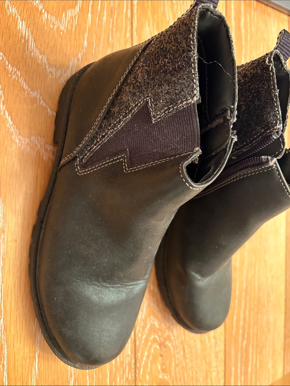 Lands End Chelsea Boots with lighting bolts